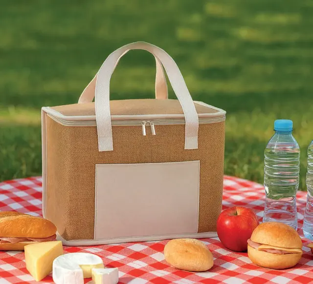 Thermal bag in jute and cotton