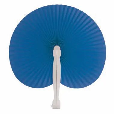 Paper fan with plastic handle