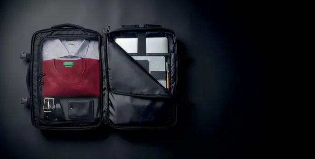 Travel backpack with laptop holder (15”) in 600D polyester with water resistant PU coating