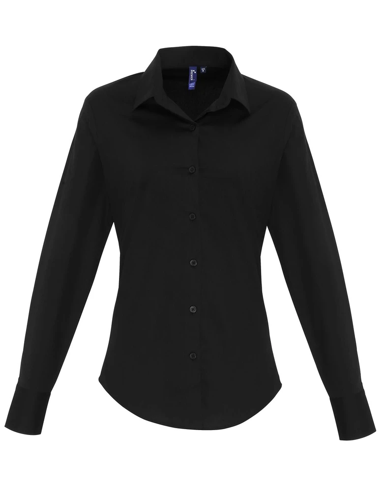 PR344 · Ladies' Stretch Fit Cotton Poplin Long Sleeve Shirt
